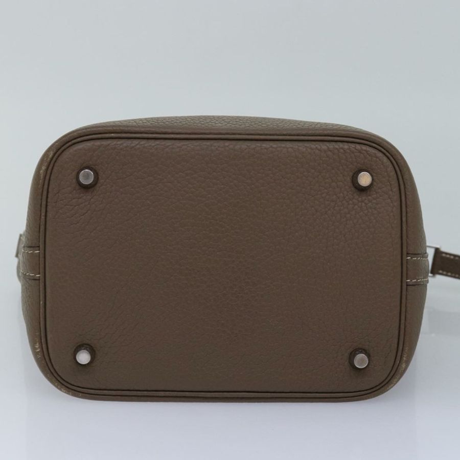 【日本直送】愛馬仕 Pico Tan Lock MM 單肩包 Taurillon Clemence Etope Auth 74760A-4
