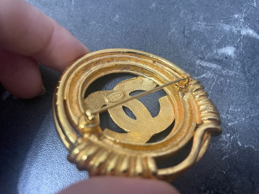 Chanel 香奈兒Vintage大 logo胸針-4