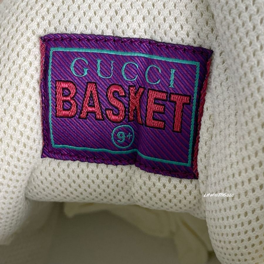 全新未使用 Gucci Basket White Blue 做舊款 籃球鞋-5