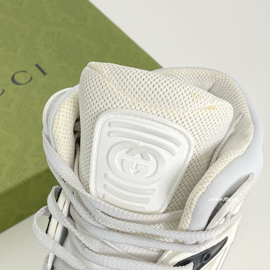 全新未使用 Gucci Basket White Blue 做舊款 籃球鞋-7