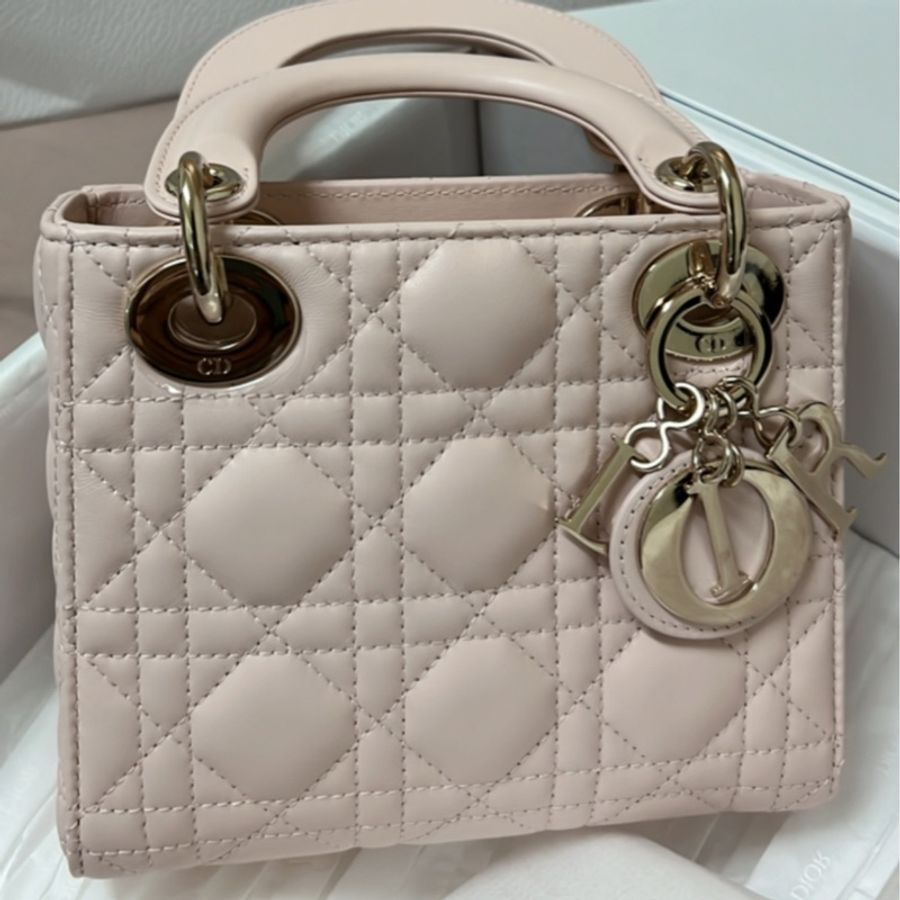 lady Dior 黛妃包mini 淡粉色-3