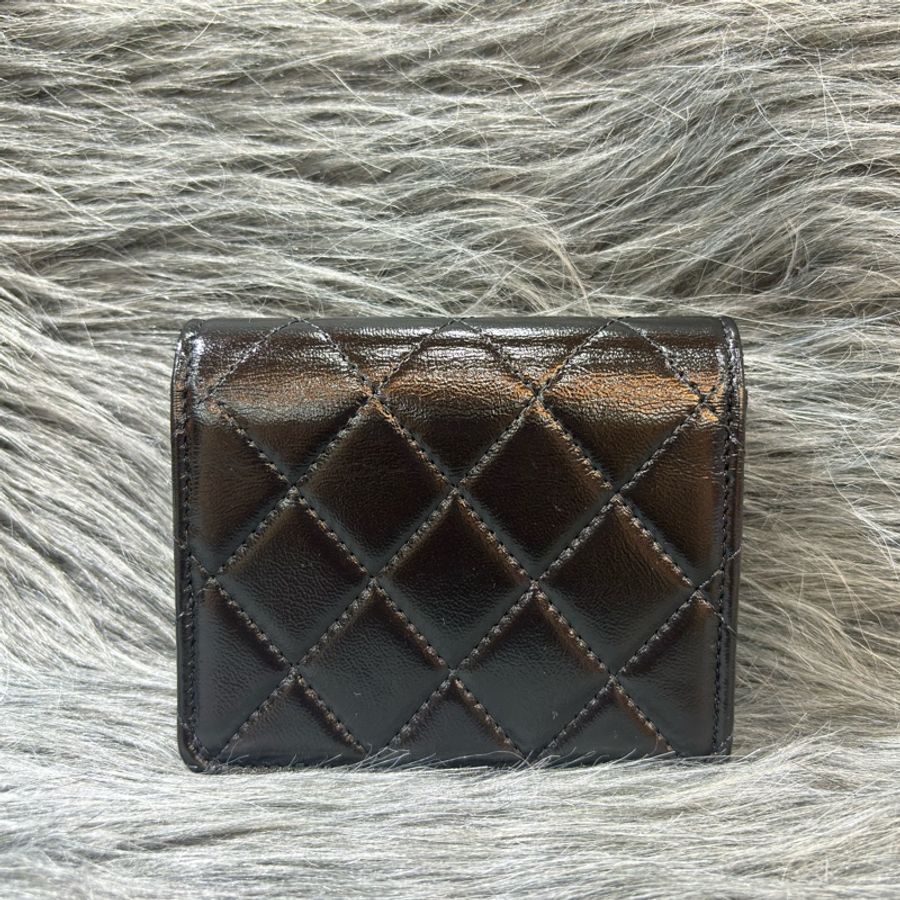 CHANEL AP3654 31 黑色油亮 牛皮 金釦 零錢包 信用卡夾 名片夾 短夾 卡包 錢包-2