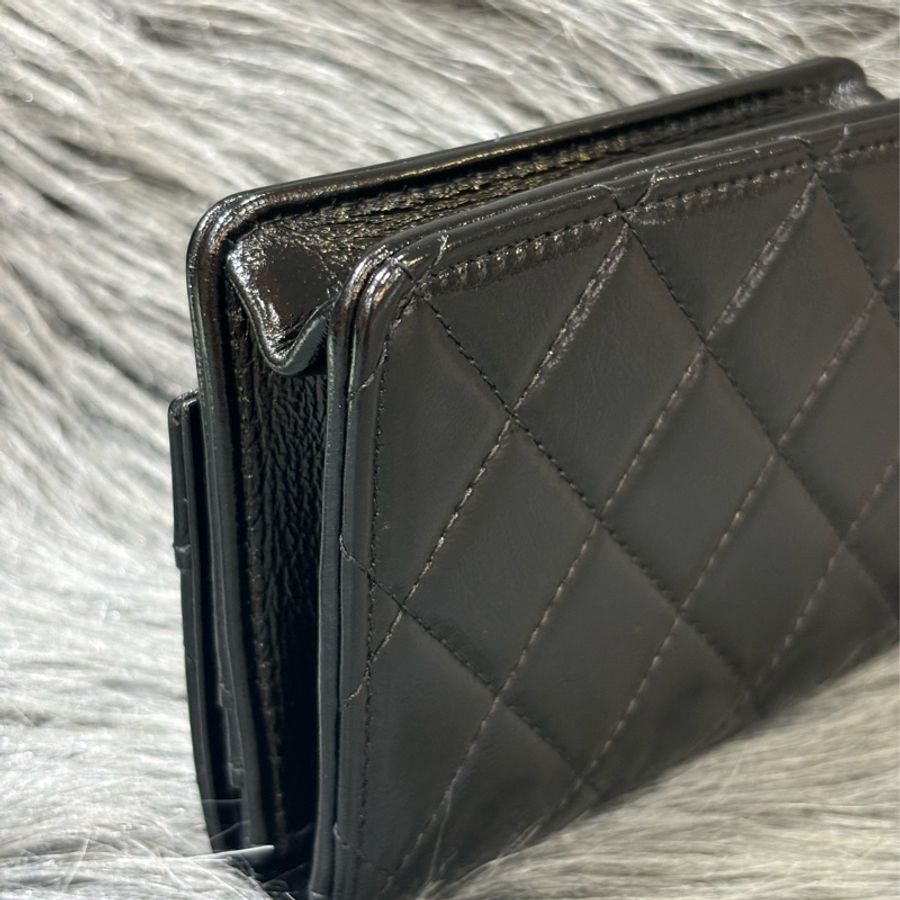 CHANEL AP3654 31 黑色油亮 牛皮 金釦 零錢包 信用卡夾 名片夾 短夾 卡包 錢包-7