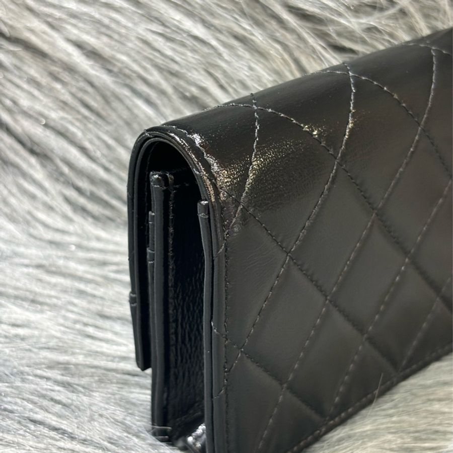 CHANEL AP3654 31 黑色油亮 牛皮 金釦 零錢包 信用卡夾 名片夾 短夾 卡包 錢包-11