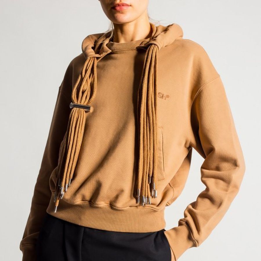 Ambush 中性款流蘇辮連帽衛衣 茶色 XXS/XS/S/M/L 【促銷品】-1