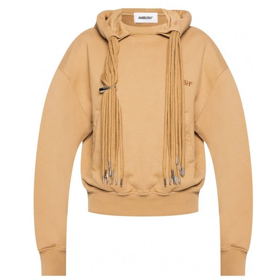 Ambush 中性款流蘇辮連帽衛衣 茶色 XXS/XS/S/M/L 【促銷品】-4