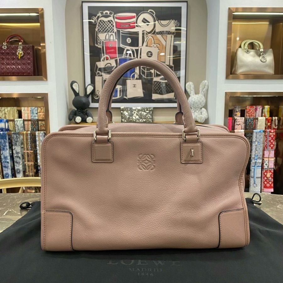 Loewe Amazona粉色全皮枕頭包手提包-0