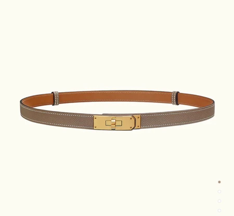 全新 HERMES KELLY 18 皮帶 2024 W 印章 大象灰-5
