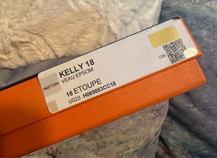 全新 HERMES KELLY 18 皮帶 2024 W 印章 大象灰-9