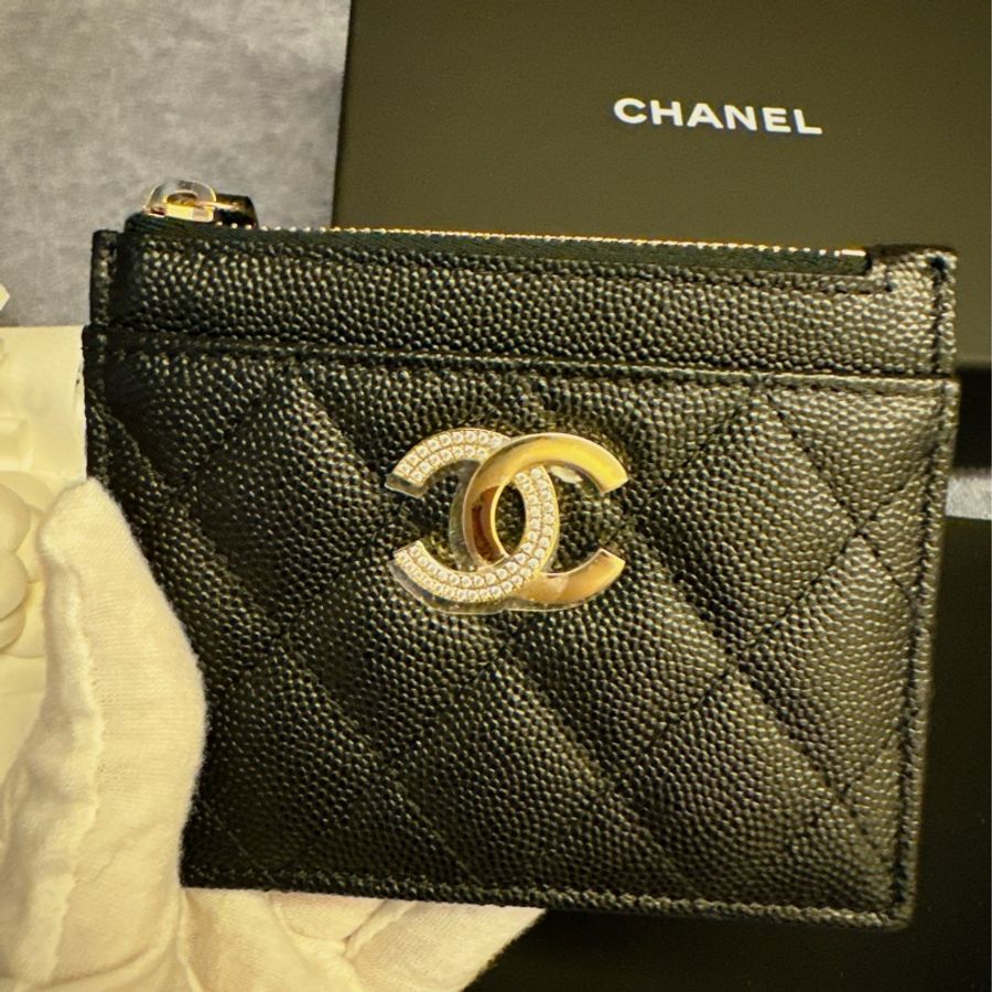 CHANEL 24B 鑽扣卡包/皮夾-1
