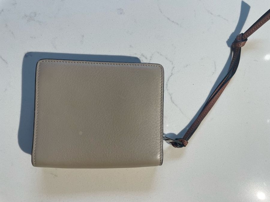 LOEWE 羅威 經典徽章洞洞烙印小牛皮雙面零錢短夾-1