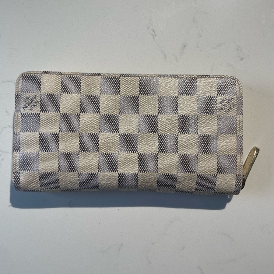 Louis Vuitton 路易威登 N63095 Damier Graphite棋盤格拉鍊長夾(白灰)-0