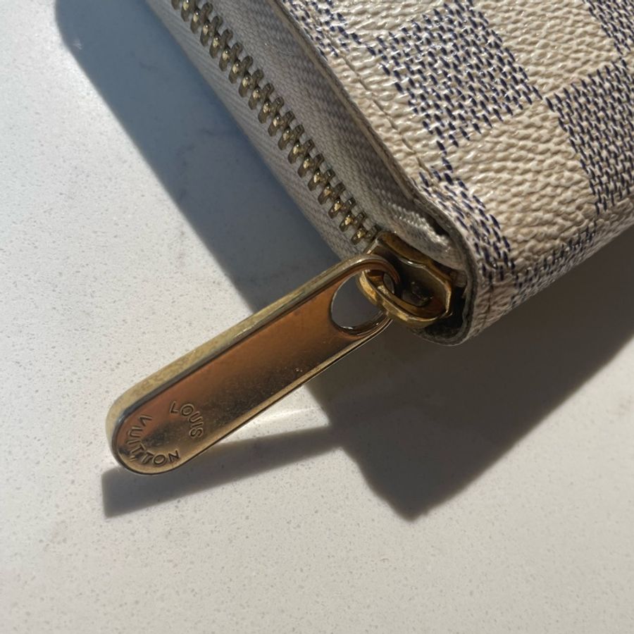 Louis Vuitton 路易威登 N63095 Damier Graphite棋盤格拉鍊長夾(白灰)-11