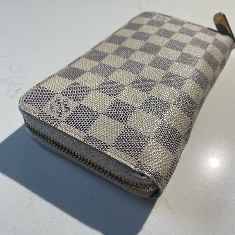 Louis Vuitton 路易威登 N63095 Damier Graphite棋盤格拉鍊長夾(白灰)-12