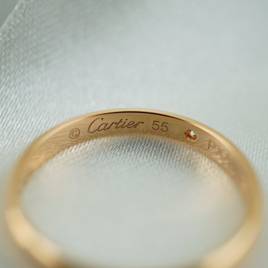 Cartier 卡地亞 1895玫瑰金帶鑽婚戒-6