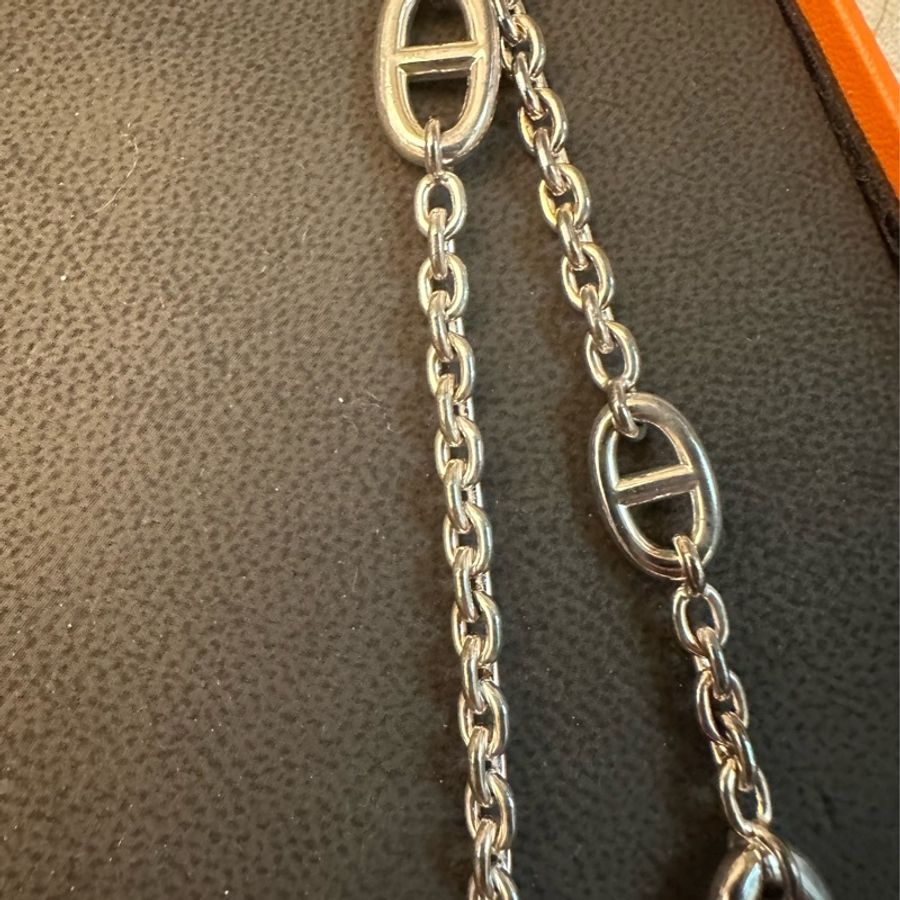 Hermes Farandole long necklace 160 豬鼻銀項鍊-10