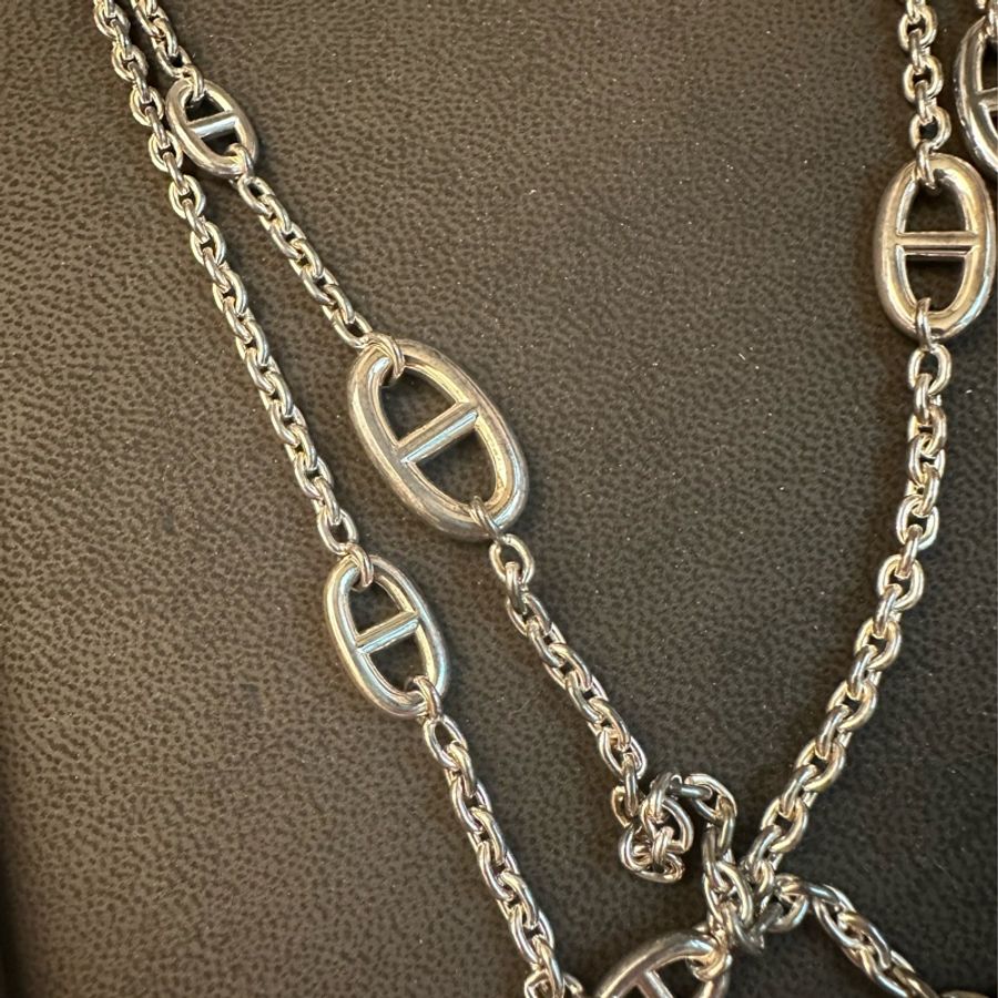 Hermes Farandole long necklace 160 豬鼻銀項鍊-20