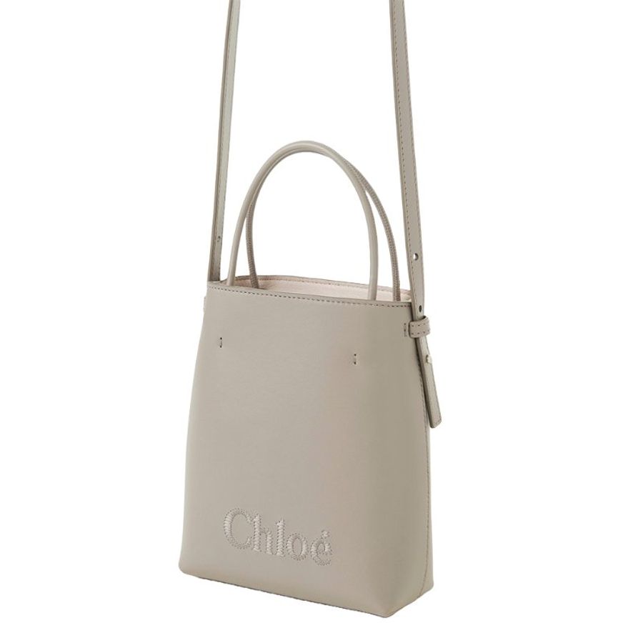 Chloe Sense Micro Tote Bag for Women in Motty Grey (CHC23UP873I10-23W)-1