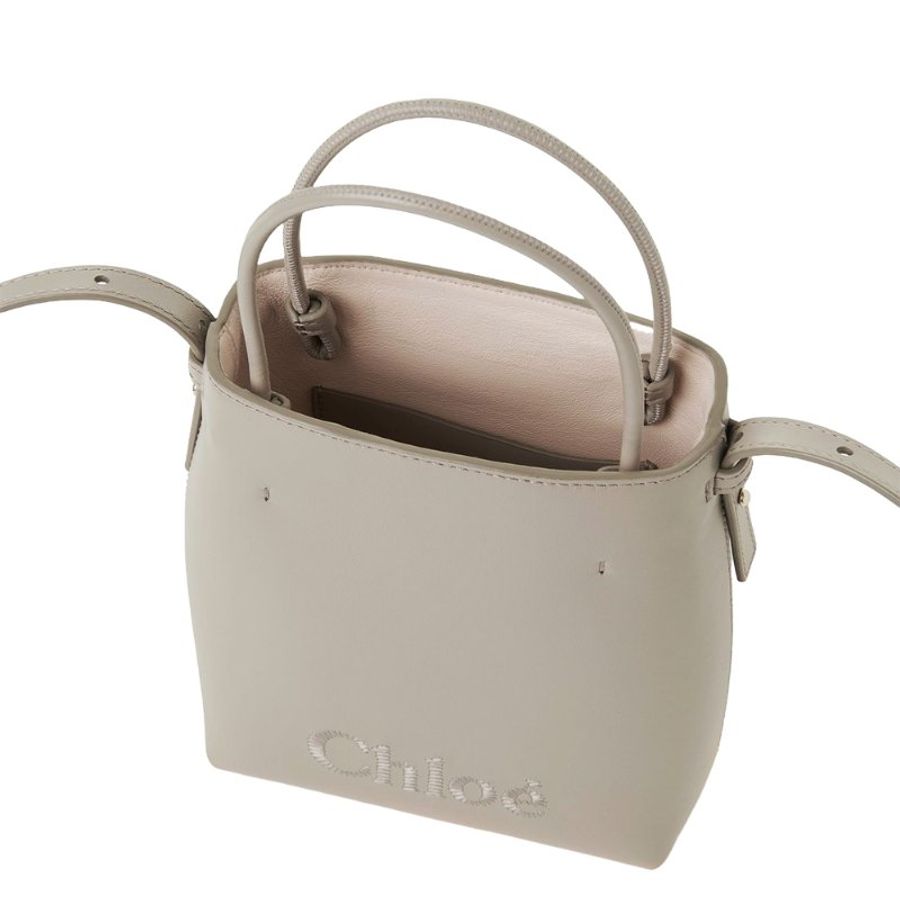 Chloe Sense Micro Tote Bag for Women in Motty Grey (CHC23UP873I10-23W)-3