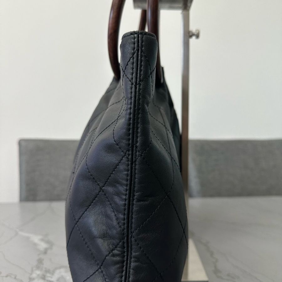Chanel wood handle bag-6