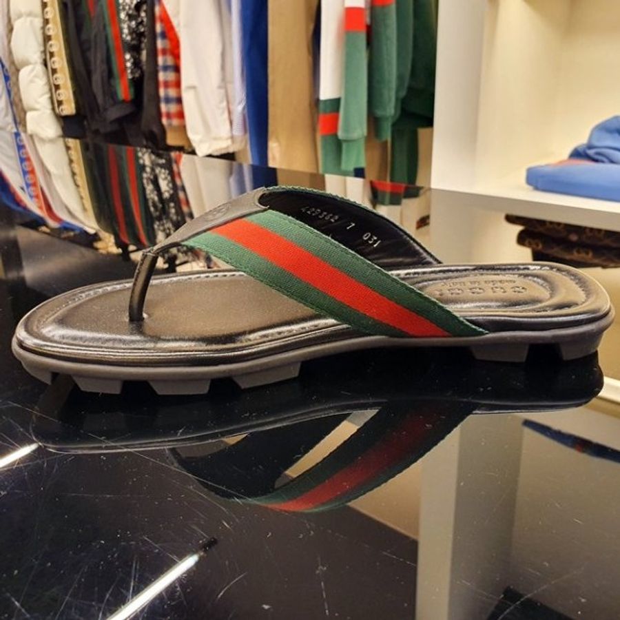 Gucci 429362 男款 織帶夾腳涼拖鞋 UK5.5/6/8/9/9.5《2024季度★全新商品 》-1