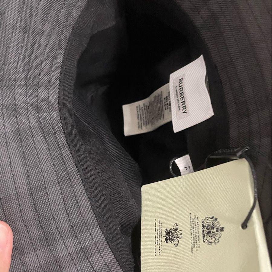 Burberry 菱格紋logo紳士帽 s號-4