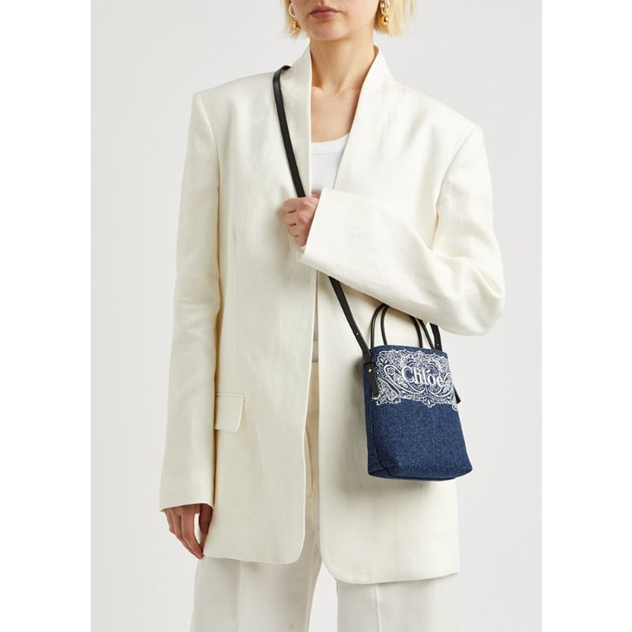 Chloe Denim Micro Sense In Blue Crossbody Bag for Women in Blue (CHC24UP873N28-45D)-4