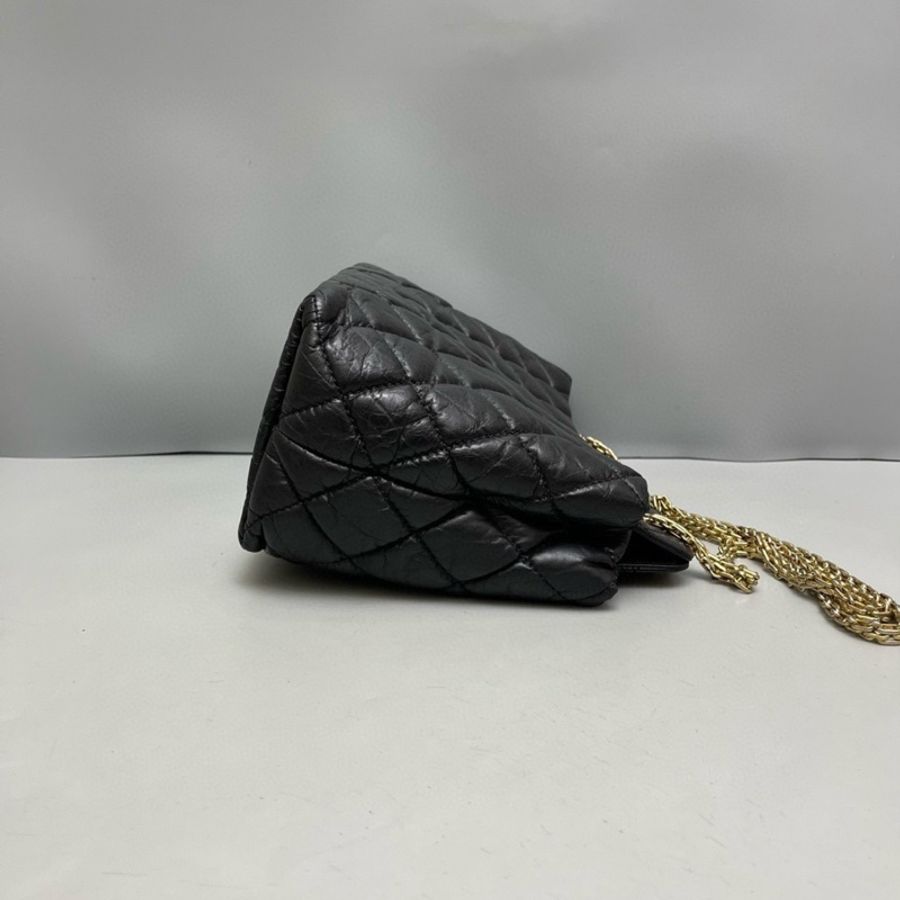 Chanel香奈兒 2.55黑金牛皮小號托特包-3