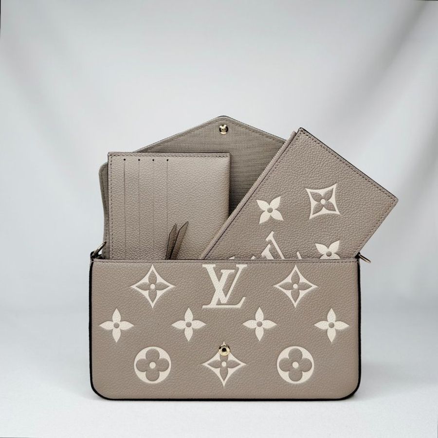LV Felicie Pochette斑鳩灰三合一鏈包-6