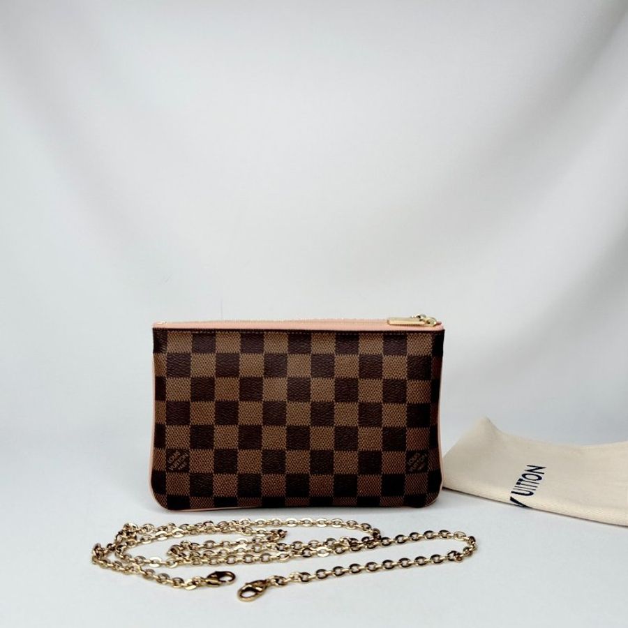 LV Double Zip Pochette棋盤格鍊帶包-1