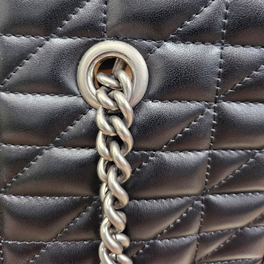 Gucci GG Marmont 銀Logo絎縫肩背包-38