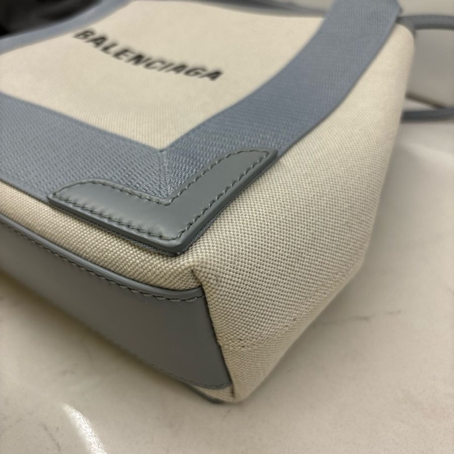 Balenciaga巴黎世家 navy cabas 小號 霧霾藍 托特包-7