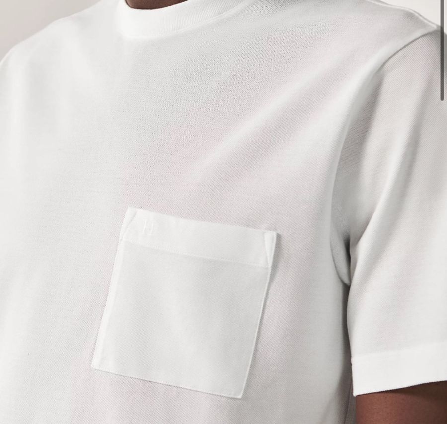 愛馬仕Hermes (男) "H" 刺繡T-shirt(經典白)-1