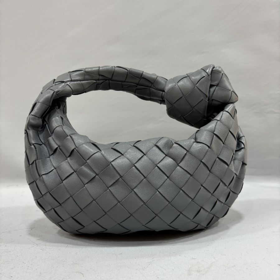Bottega Veneta灰色小羊皮編織mini Jodie手提包-2