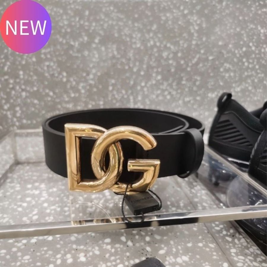 Dolce&Gabbana 男款 DG 搭釦 Lux 小牛皮腰帶 90/95/100公分長 4公分寬《2024秋冬 ★全新商品 》-0