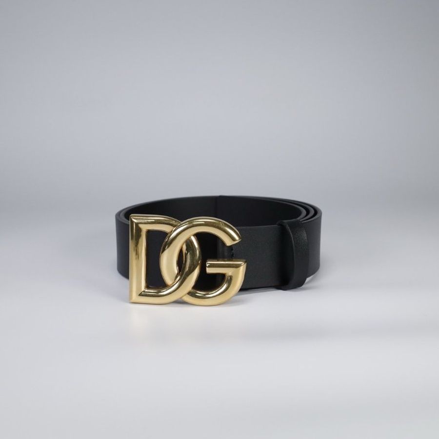 Dolce&Gabbana 男款 DG 搭釦 Lux 小牛皮腰帶 90/95/100公分長 4公分寬《2024秋冬 ★全新商品 》-1