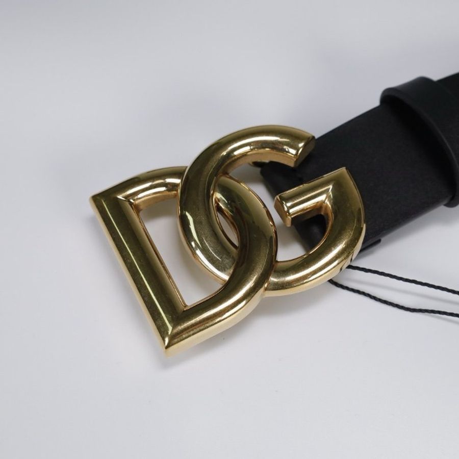 Dolce&Gabbana 男款 DG 搭釦 Lux 小牛皮腰帶 90/95/100公分長 4公分寬《2024秋冬 ★全新商品 》-2