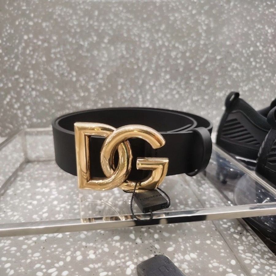 Dolce&Gabbana 男款 DG 搭釦 Lux 小牛皮腰帶 90/95/100公分長 4公分寬《2024秋冬 ★全新商品 》-4
