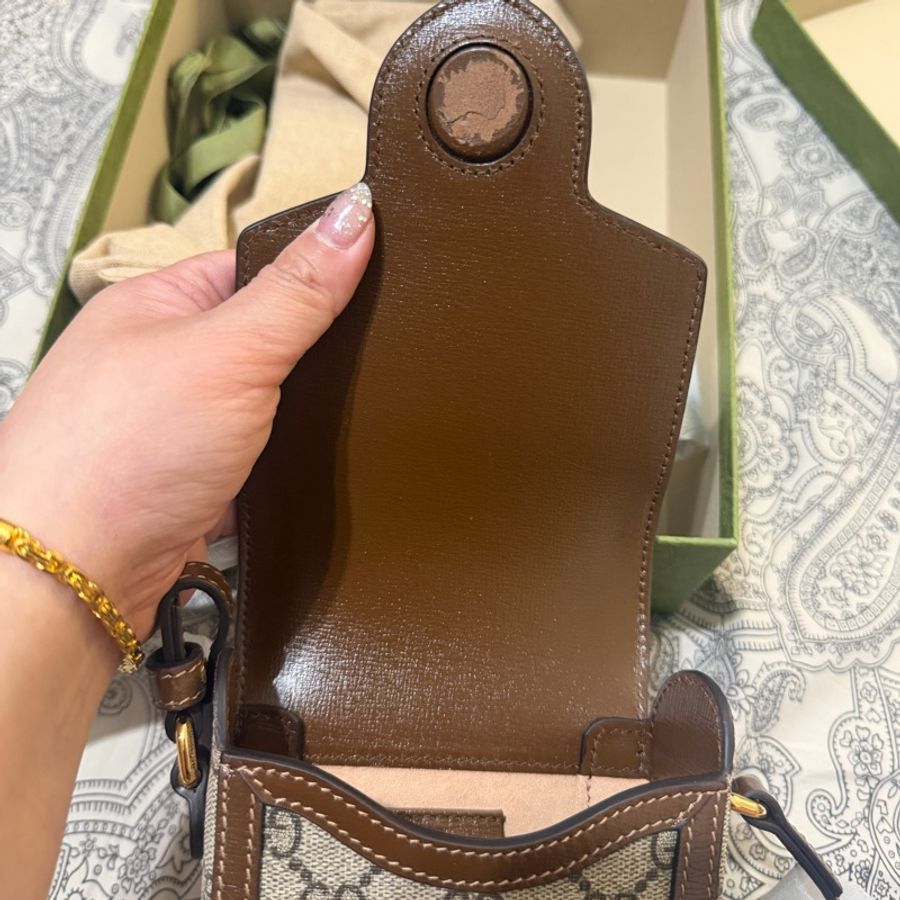 全新閒置品Gucci復古1955豎版手機包 男女同款-12