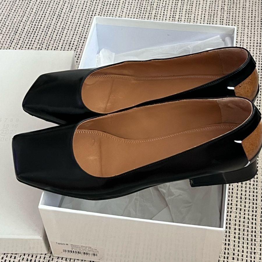 Maison Margiela 黑色 四縫線平底鞋-4