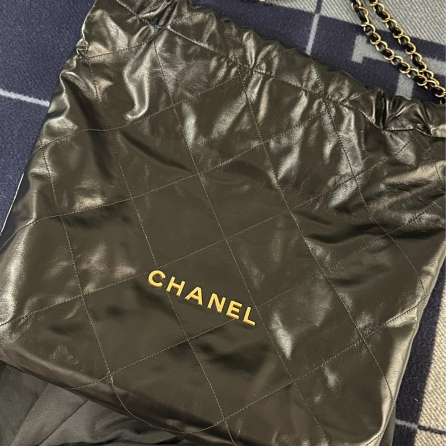 Chanel 22 黑金 大號 正品-0