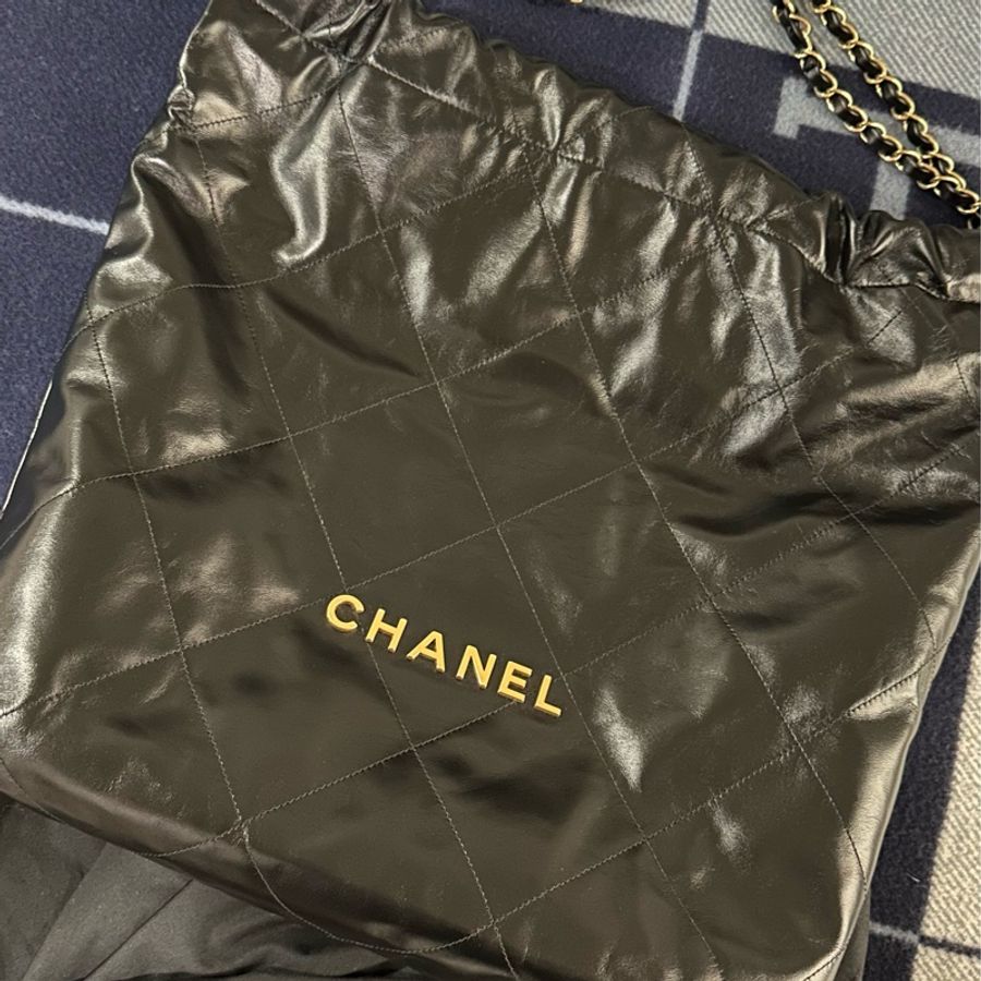 Chanel 22 黑金 大號 正品-7