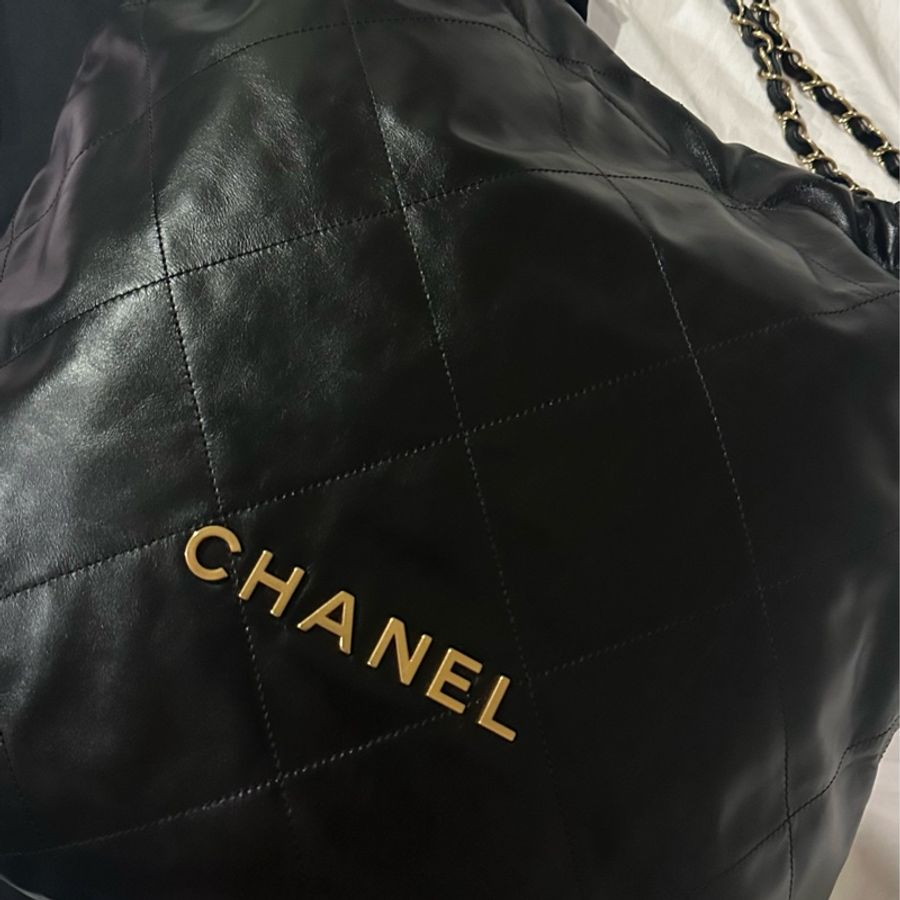 Chanel 22 黑金 大號 正品-11