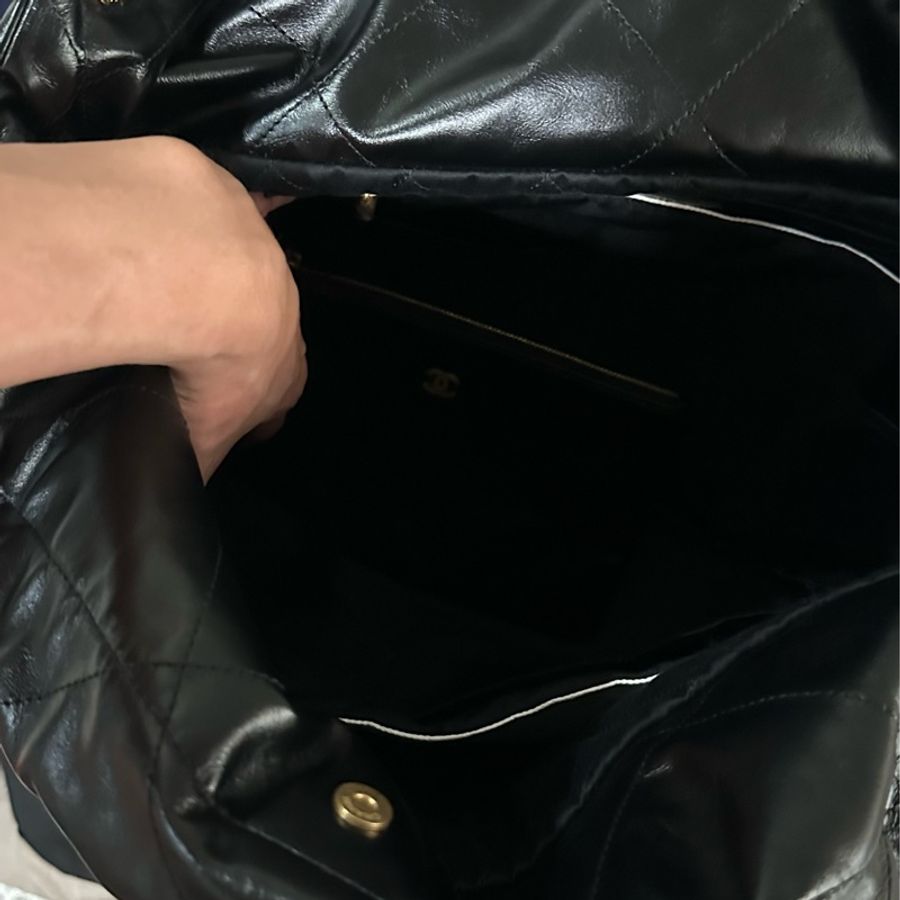 Chanel 22 黑金 大號 正品-12