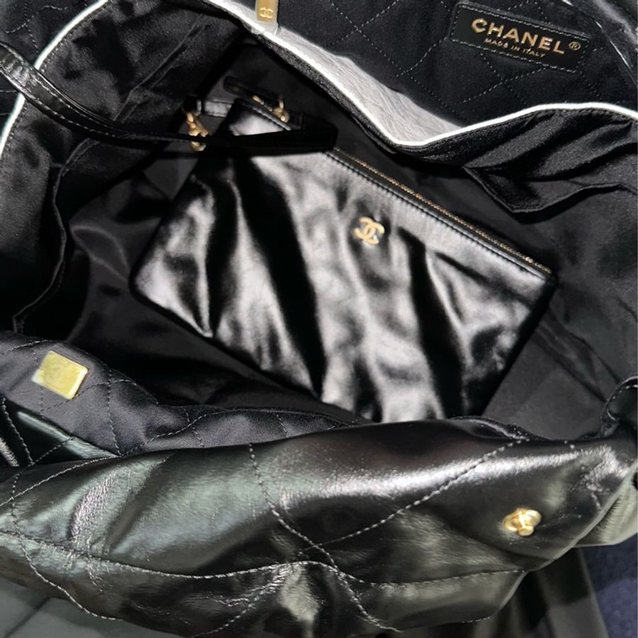 Chanel 22 黑金 大號 正品-14