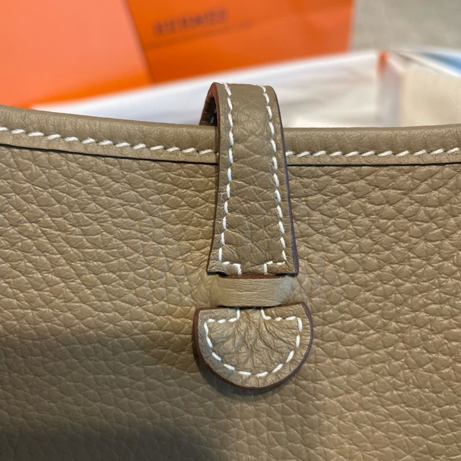 Hermes Amazone 16 mini Evelyne 大象灰併藍金扣 (Etoupe/ Bleu) GHW-7