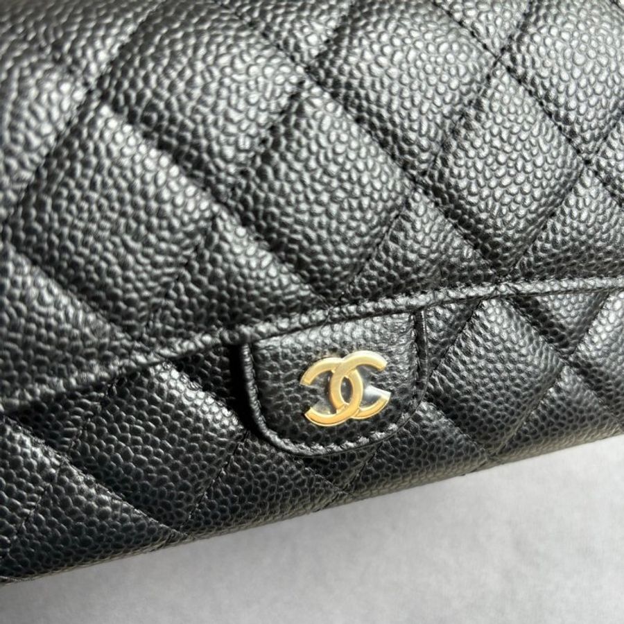 ::CHANEL:: 黑金 口蓋三摺中夾-2
