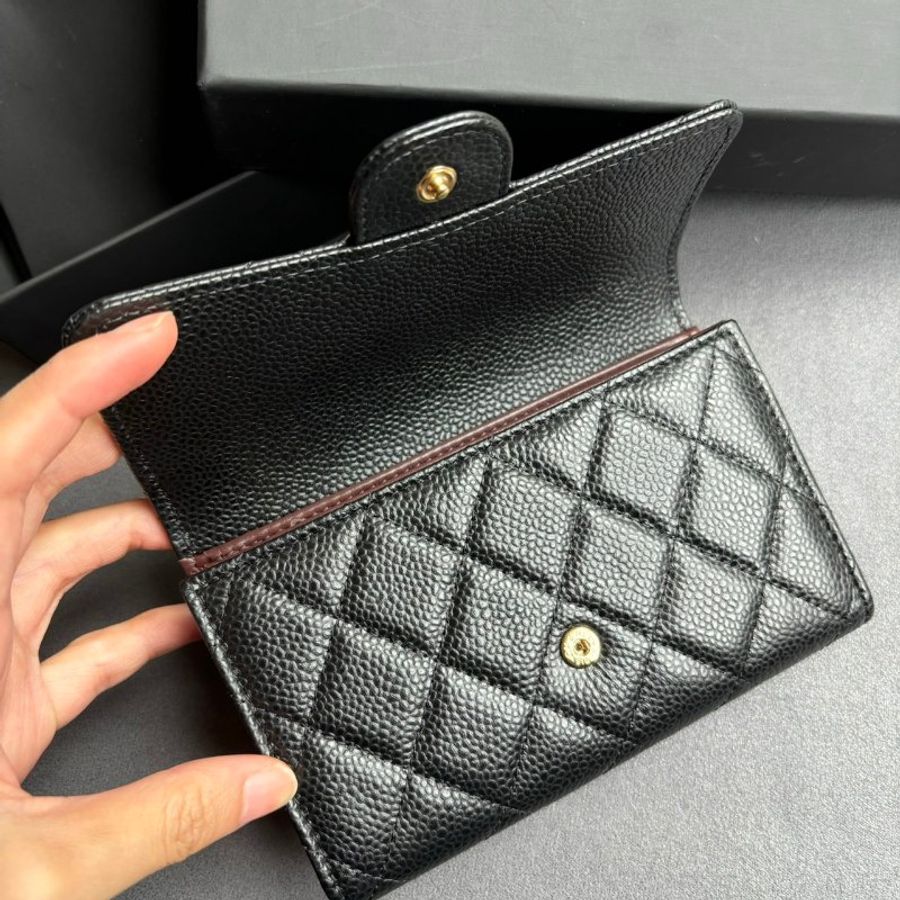 ::CHANEL:: 黑金 口蓋三摺中夾-3