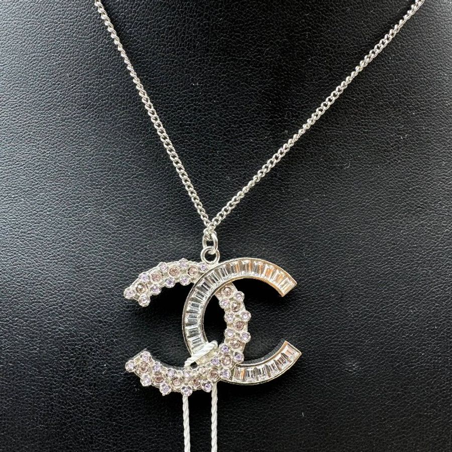 CHAENL 香奈兒 立體雙C鑲鑽造型 LOGO 造型項鍊/飾品-4