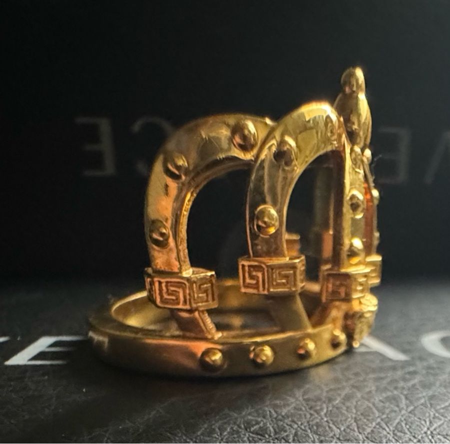 🙏求變現🙏 VERSACE 范思哲 凡賽斯 皇冠造型 戒指 戒圍21 二手正品-2